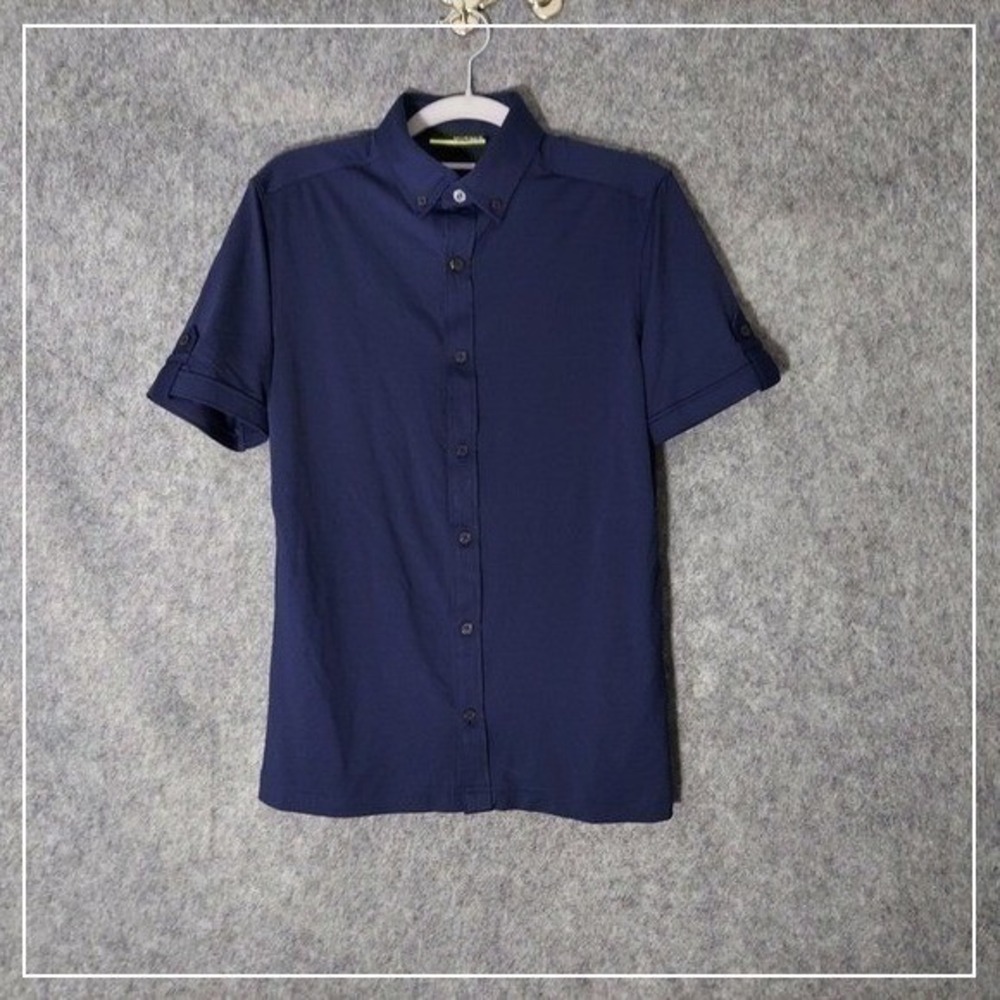 Murano Men Polo S Blue Performance Quick Dry Stretch Golf Athletic Activewear